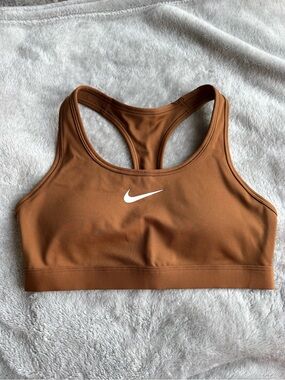 Nike NWOT Brown Swoosh Padded Sports Bra Medium Support - S